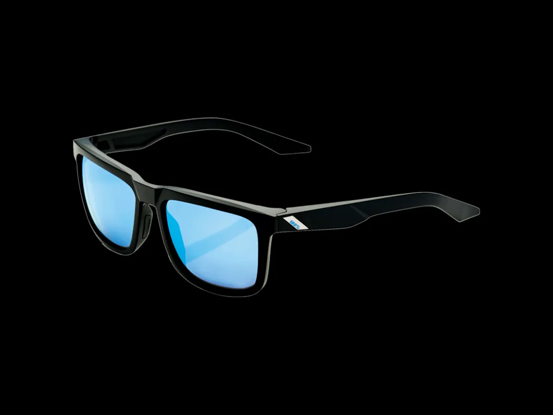 Trek Bikes 100% Blake HiPER Lens Sunglasses Black/Blue Hot