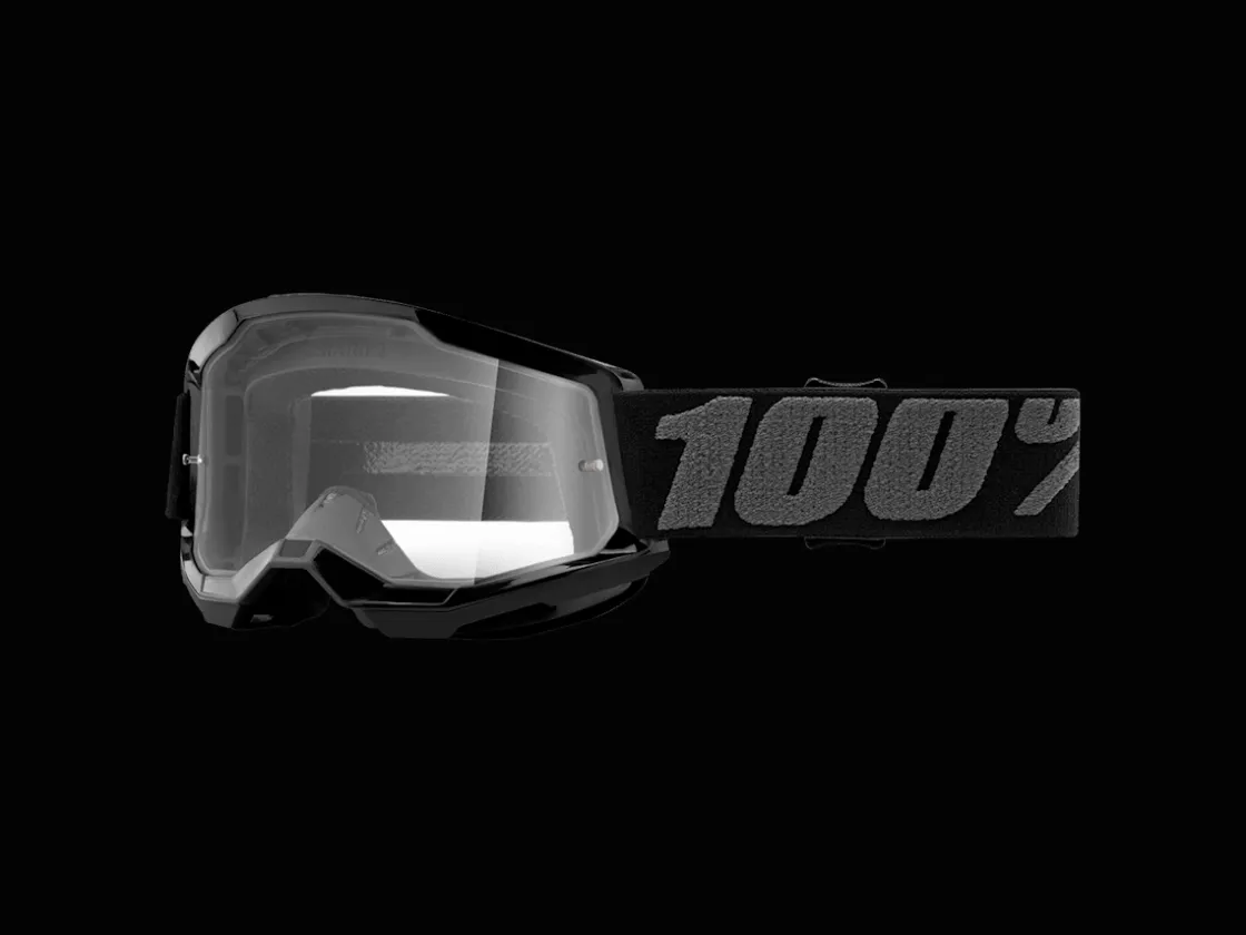 Trek Bikes 100% Strata 2 Youth Clear Lens Goggles Black Hot