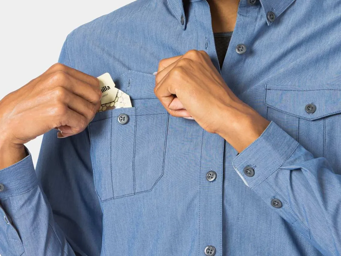Trek Bikes Bontrager Adventure Women's Cycling Chambray Shirt Cheap