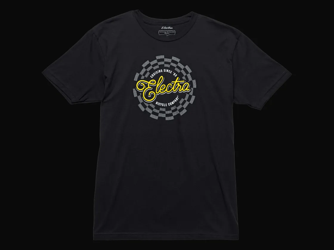 Trek Bikes Electra Men's Classic Check T-Shirt Black Fashion