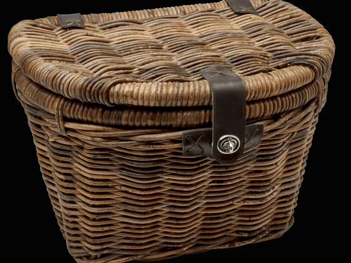 Trek Bikes Electra Woven Rattan Basket with Lid Natural Best Sale