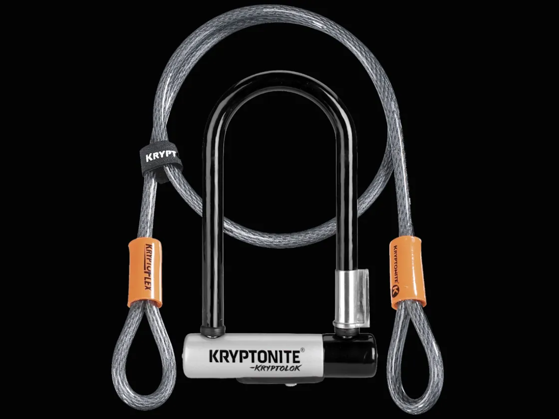 Trek Bikes Kryptonite New-U KryptoLok Mini-7 U-Lock with 4' Flex Cable Black Clearance