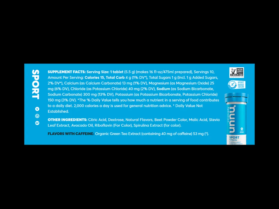 Trek Bikes Nuun Sport + Caffeine Hydration Tablets Box of 8 Tubes Cheap