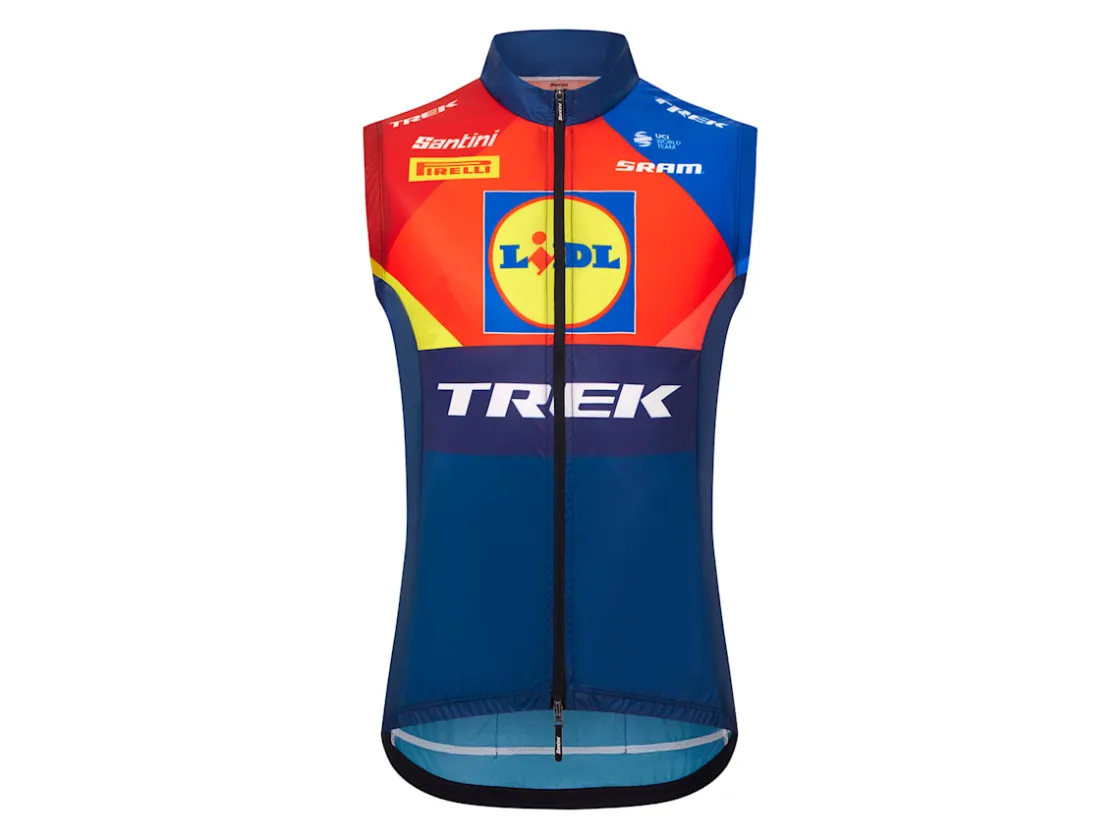 Trek Bikes Santini Lidl-Trek Replica Race Wind Vest Dark Blue/Yellow Shop