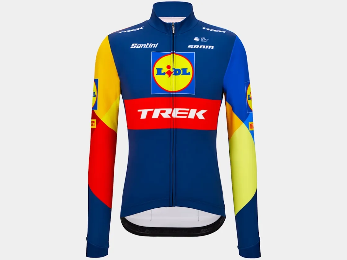 Trek Bikes Santini Lidl-Trek Team Replica LS Thermal Race Jersey Dark Blue/Yellow Hot