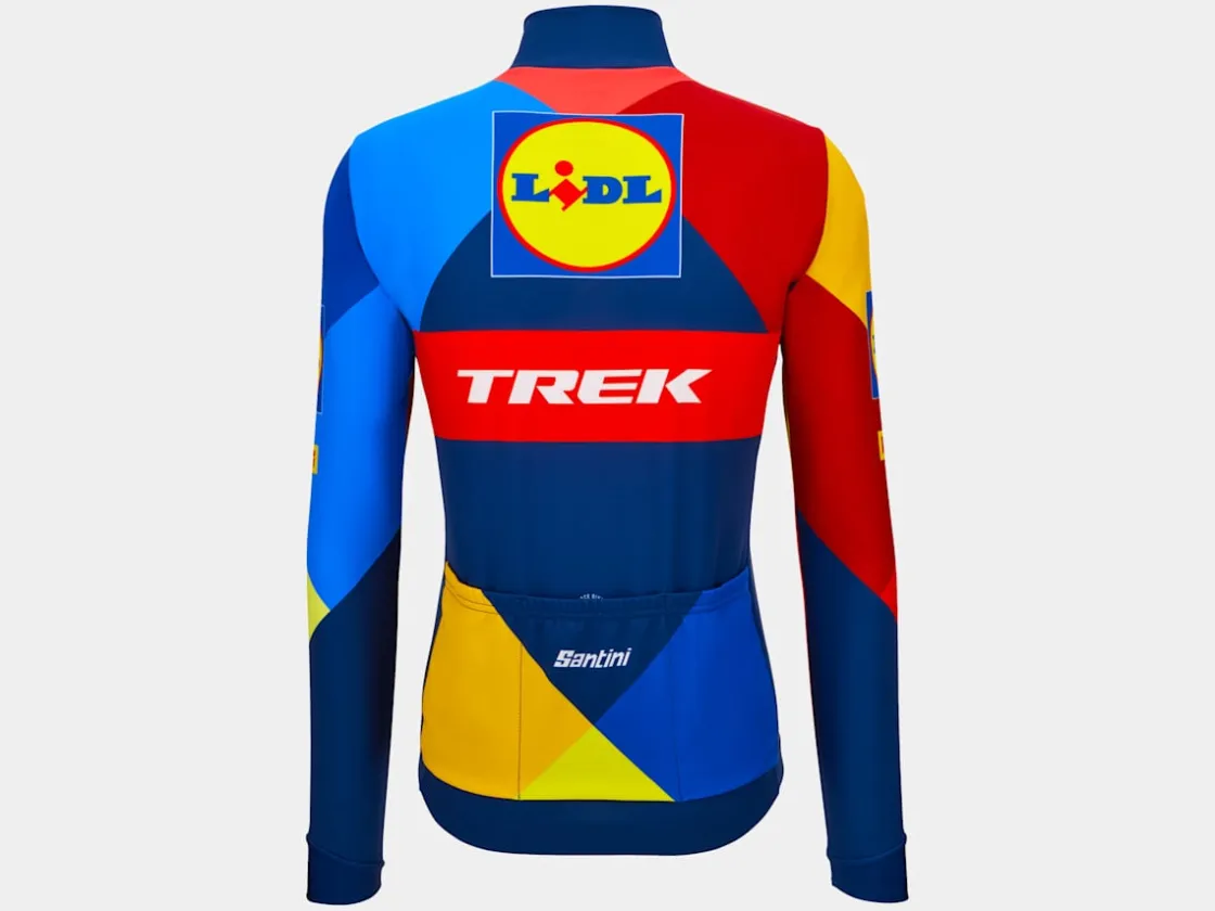 Trek Bikes Santini Lidl-Trek Team Replica LS Thermal Race Jersey Dark Blue/Yellow Hot