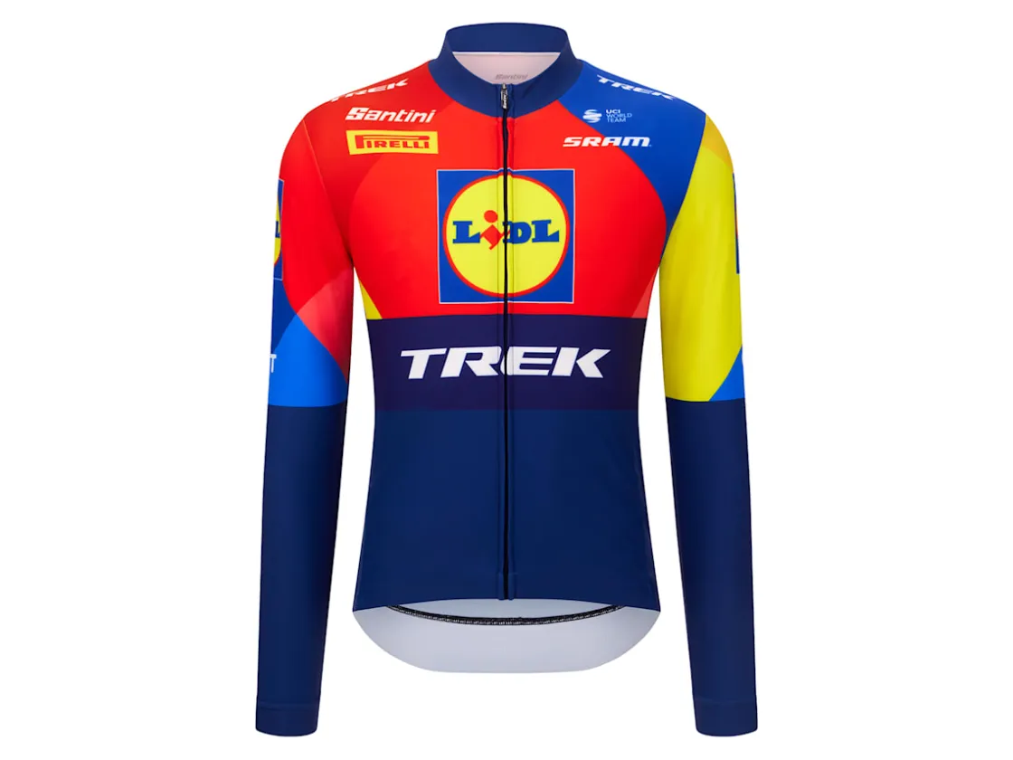 Trek Bikes Santini Lidl-Trek Team Replica LS Thermal Race Jersey Dark Blue/Yellow Shop