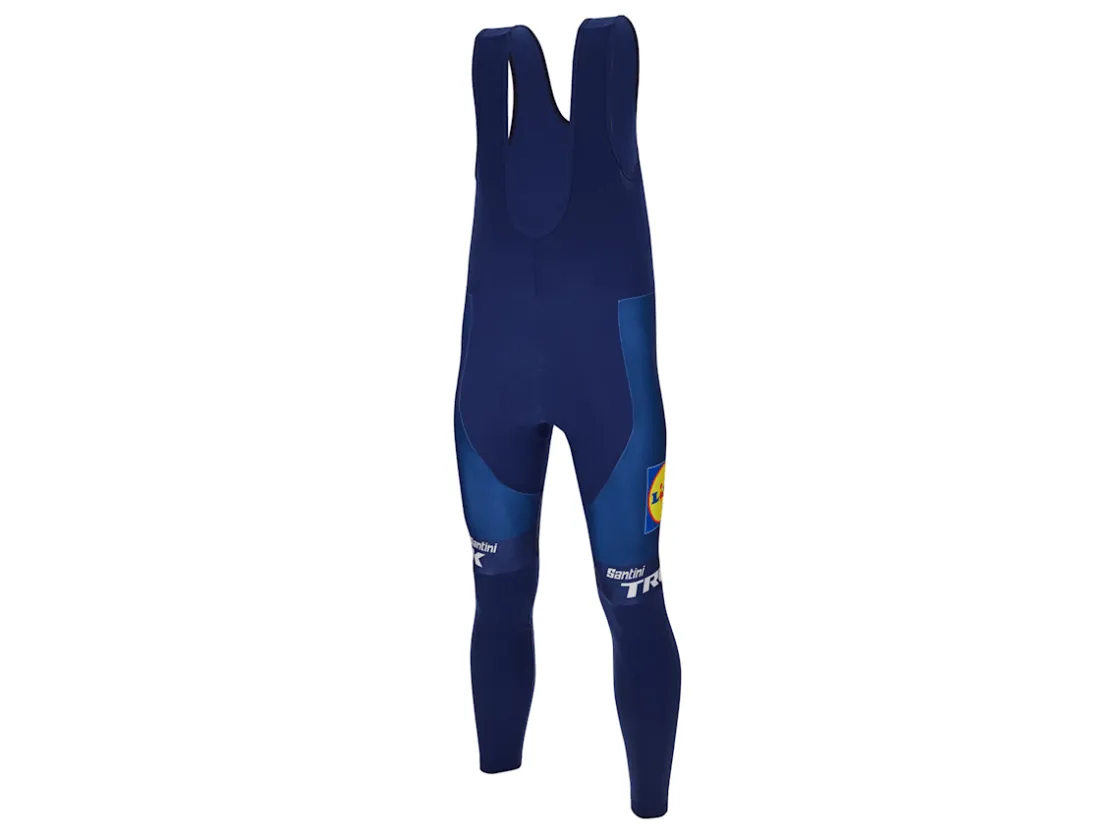 Trek Bikes Santini Lidl-Trek Team Replica Thermal Bib Tight Dark Blue/Yellow Best Sale