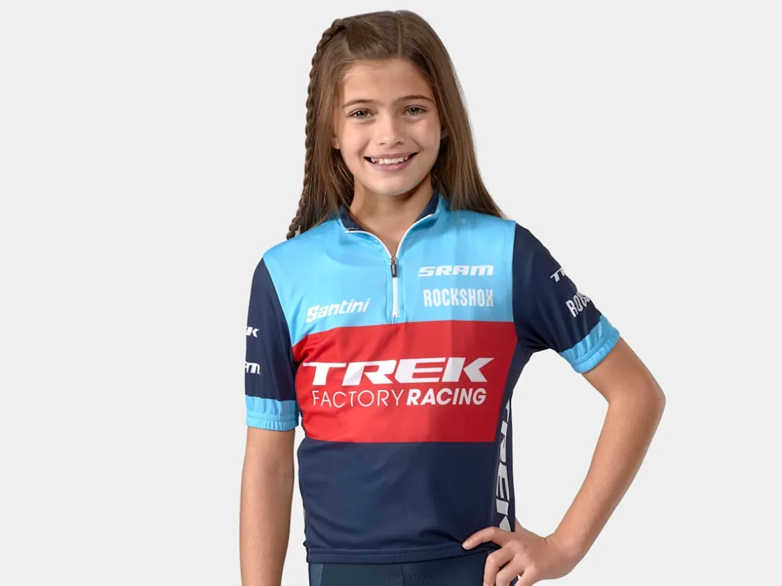 Trek Bikes Santini Trek Factory Racing XC Team Replica Kids' Cycling Jersey Dark Blue/Azure Shop
