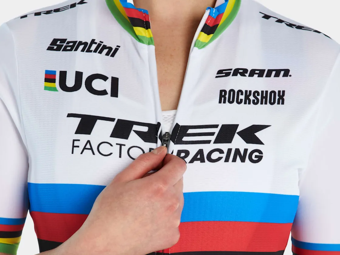Trek Bikes Santini Trek Factory Racing Women's Replica World Champion Cycling Jersey White/Yellow Best Sale