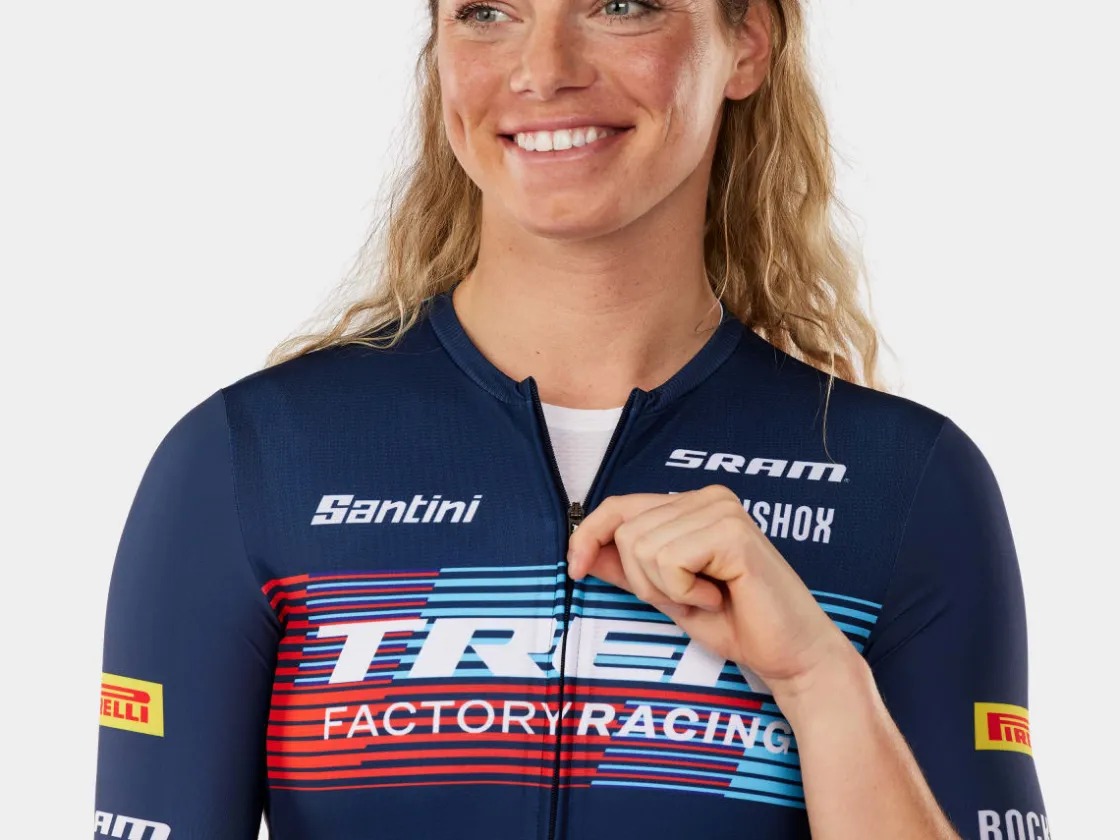 Trek Bikes Santini Trek Factory Racing Women's Team Replica Cycling Jersey Dark Blue Store