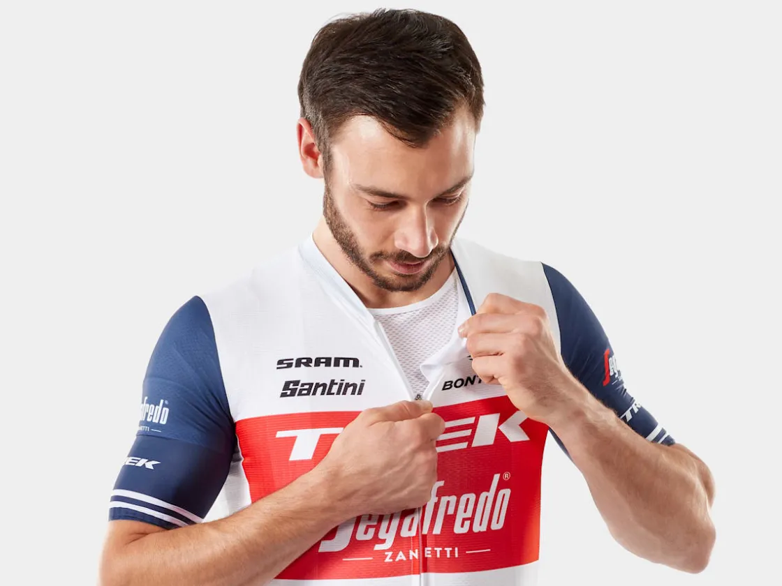 Trek Bikes Santini Trek-Segafredo Men's Team Cycling Jersey White/Dark Blue Cheap
