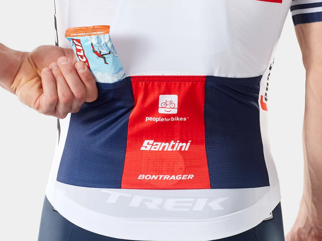 Trek Bikes Santini Trek-Segafredo Men's Team Cycling Jersey White/Dark Blue Cheap