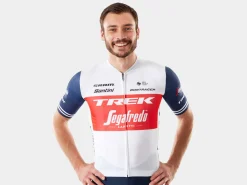 Trek Bikes Santini Trek-Segafredo Men's Team Cycling Jersey White/Dark Blue Cheap