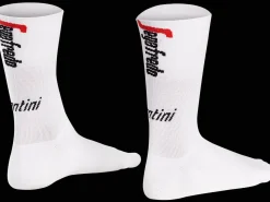Trek Bikes Santini Trek-Segafredo Women's Team Cycling Socks White/Light Blue Flash Sale