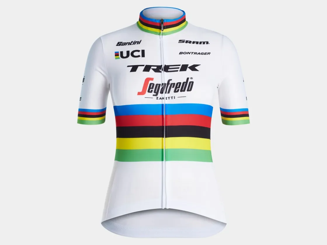 Trek Bikes Santini Trek-Segafredo Women's Replica World Champion Cycling Jersey White/Yellow Fashion