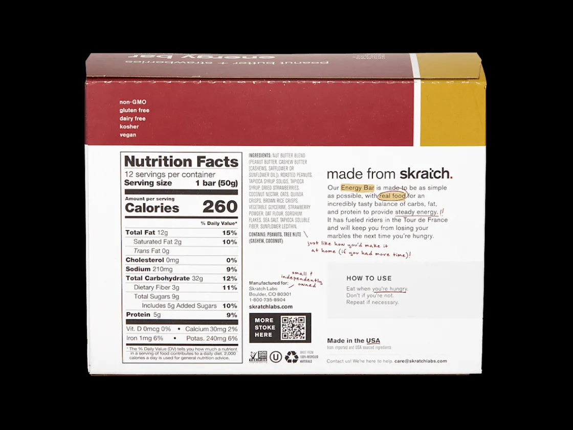 Trek Bikes Skratch Labs Energy Bar Sport Fuel Box of 12 Clearance