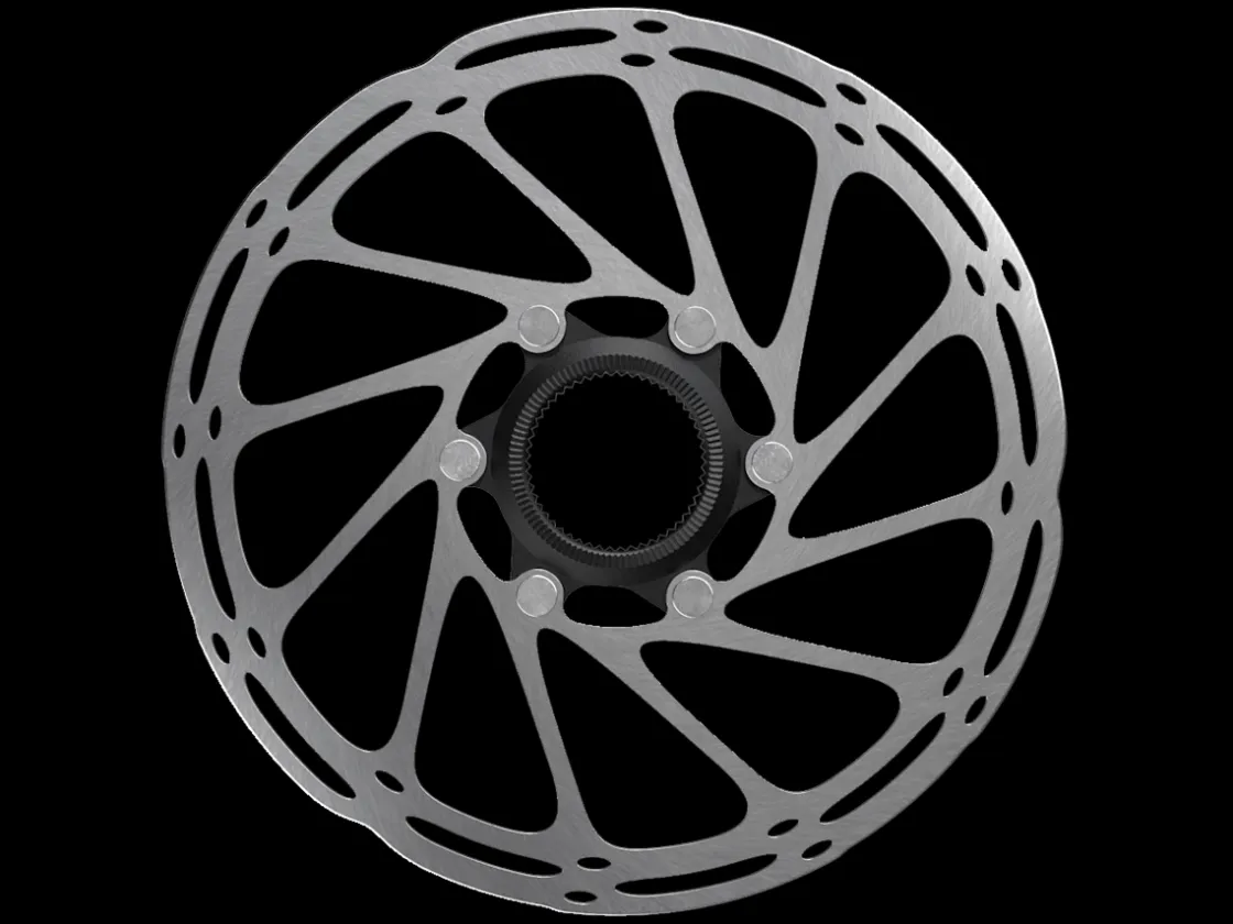 Trek Bikes SRAM CenterLine Centerlock Rounded Edge Disc Brake Rotor Silver/Black Cheap