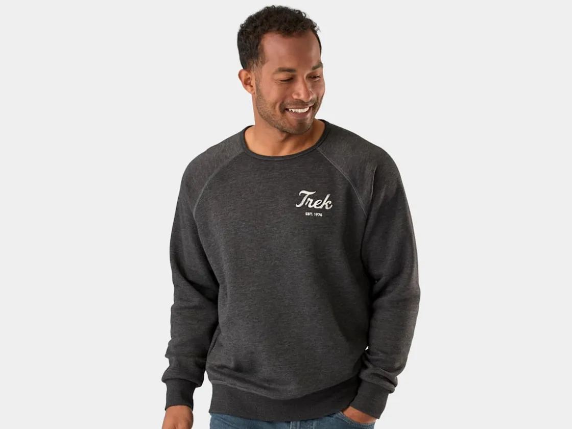 Trek Bikes Trek Script Crewneck Unisex Sweatshirt Charcoal Best
