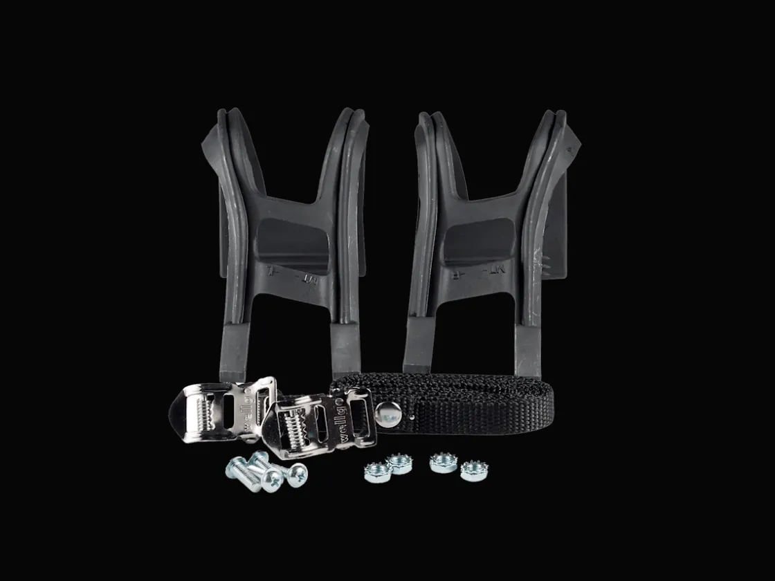 Trek Bikes Wellgo MT-14 Large Toe Clip & Strap Set Black Cheap